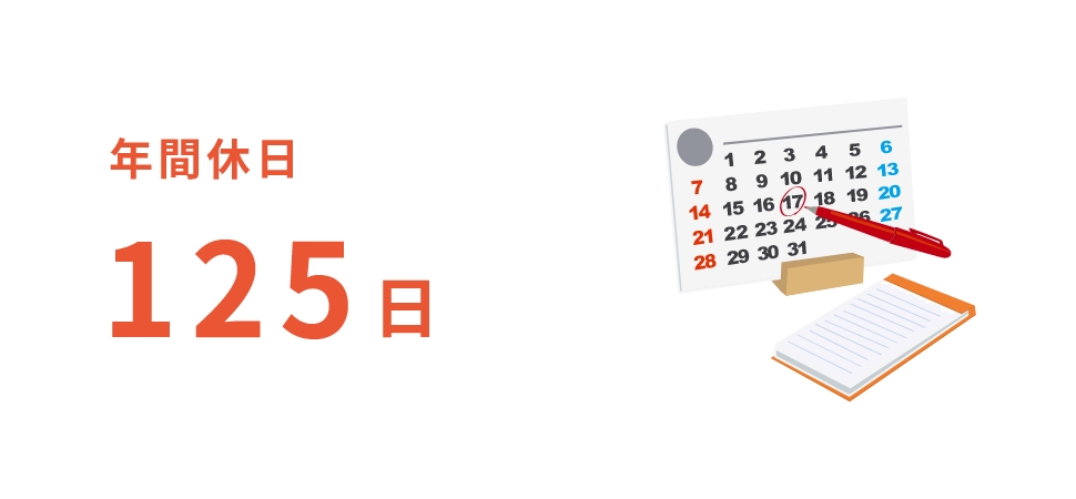 年間休日 125日